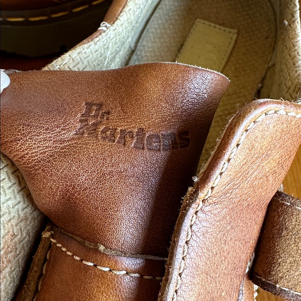 Dr. Martens Brown Leather Buckle Mary Jane Shoes - Picture 9 of 16